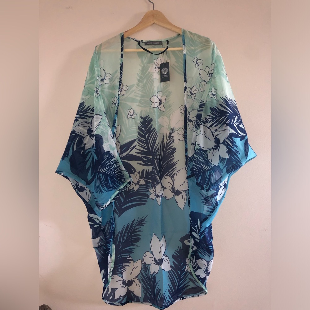 Vince Camuto - Tropic Shadow Print Cocoon Shrug/Beach coverup